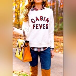 J. Crew White Cabin Fever Graphic Sweatshirt
